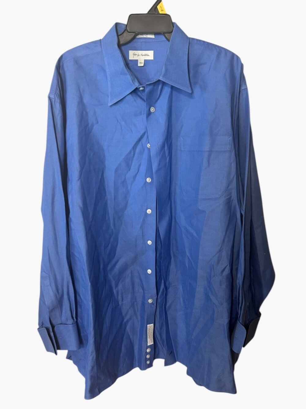 John W. Nordstrom Dress Shirt 18-35 Mens Blue Italian Cotton Button Down
